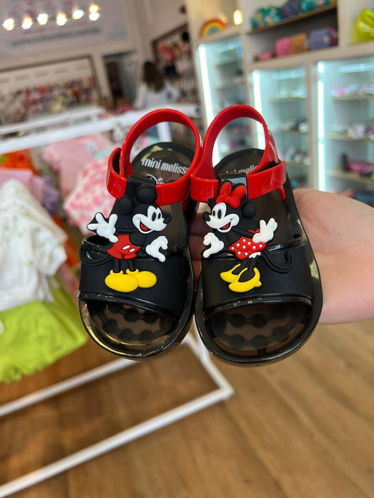 SANDALIA MINI MELISSA PLAY + MICKEY E MINNIE COM VELCRO MENINA MELISSA