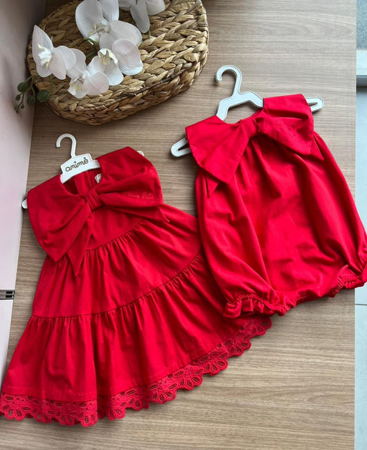 VESTIDO REGATA LAÇO BORDADO BABADO RENDA MENINA ANIME