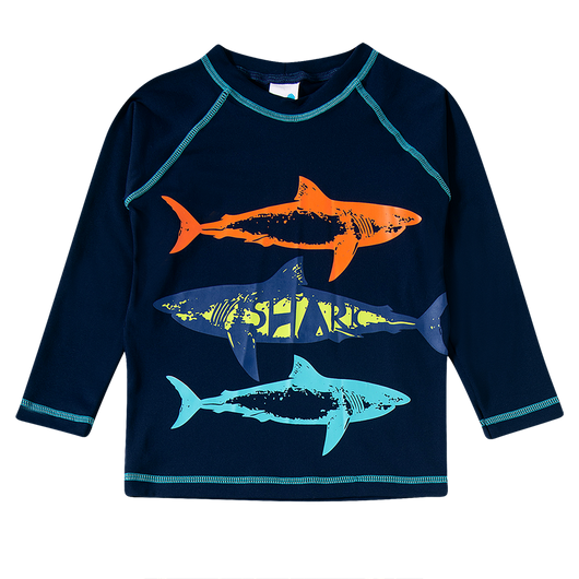 CONJUNTO BLUSA MANGA LONGA TUBARÃO COM 2 SUNGAS UV50+ MENINO TIP TOP - BLUSA PROTECAO PRAIA MENINO - CONJUNTO PRAIA MENINO - MENINO