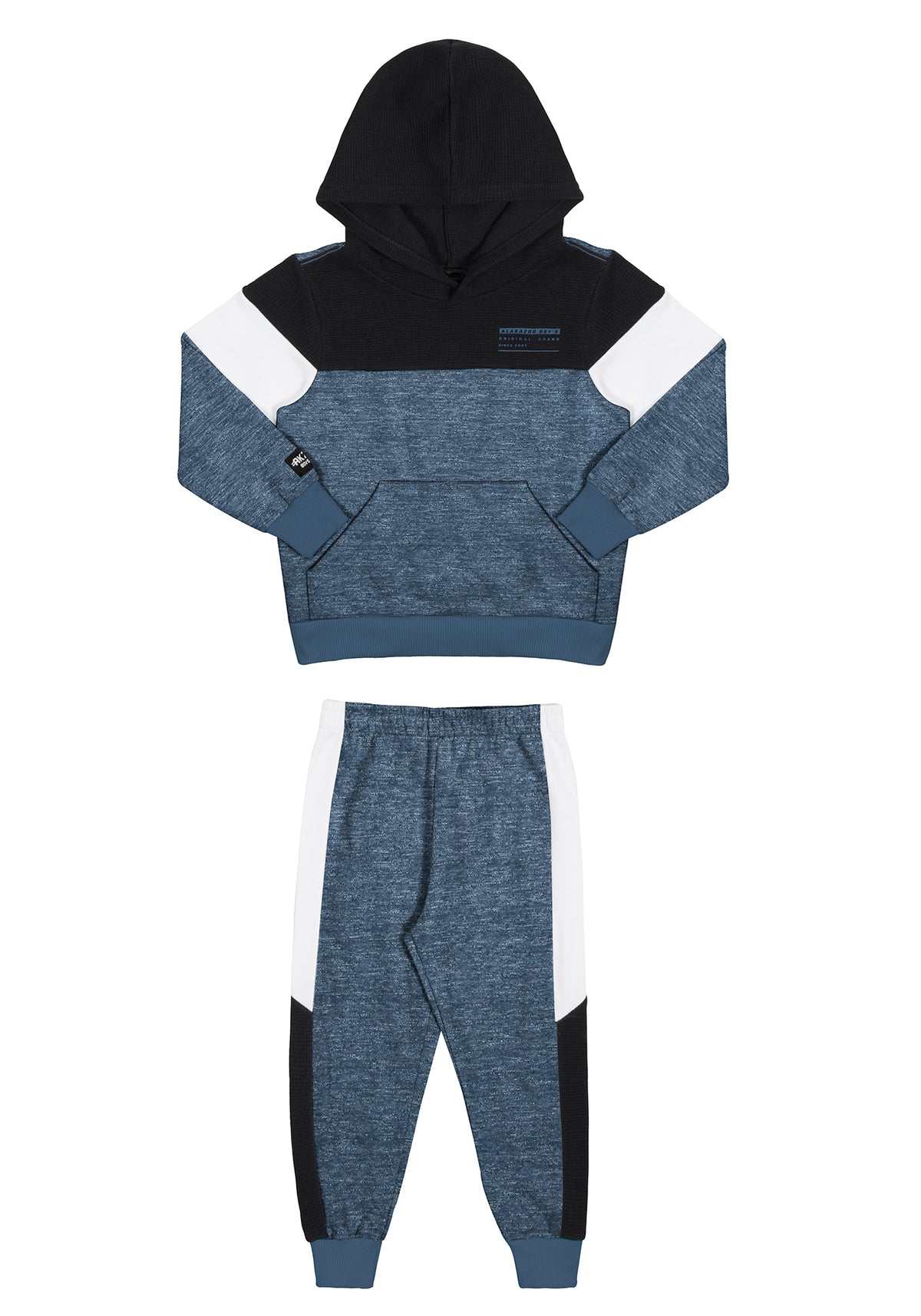 CONJUNTO MOLETOM MANGA LONGA COM CAPUZ BOLSO CANGURU E CALÇA MENINO ALAKAZOO