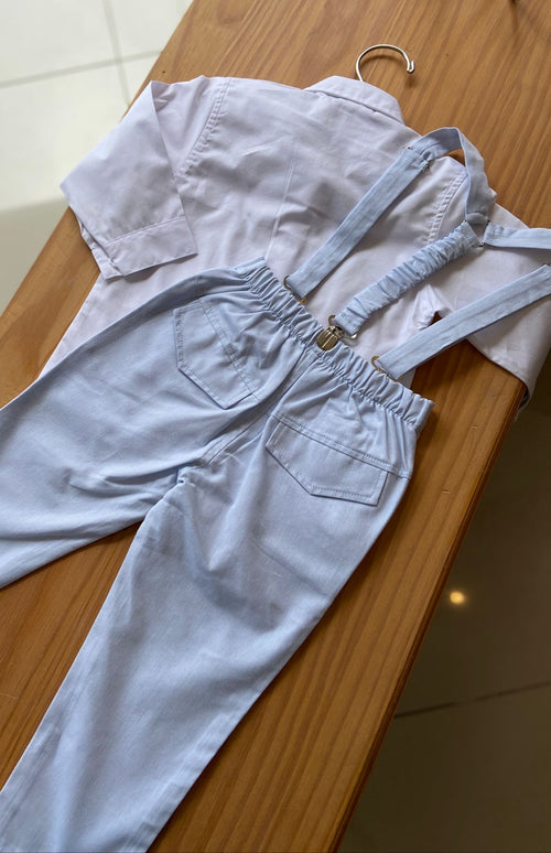 CONJUNTO BATIZADO CAMISA MANGA LONGA GRAVATA SUSPENSÓRIO CALÇA MENINO POLO INFANTI - BATIZADO MENINO - CALÇA MENINO - CAMISA MENINO