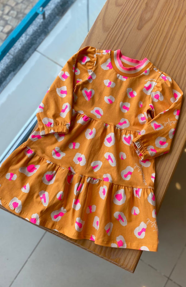 VESTIDO MANGA LONGA ANIMAL PRINT ENJOY MENINA MOMI