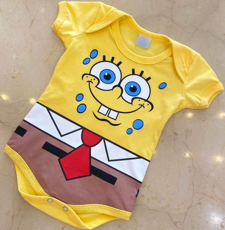 BODY MC BOB ESPONJA MENINO LUI BAMBINI - BODY MENINO - cf-cor-amarelo - MENINO