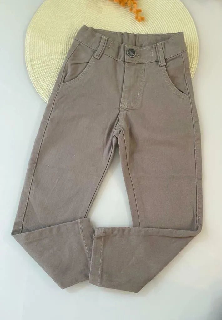 CALCA BRIM LISA COM BOLSOS MENINO LUI BAMBINI - CALÇA MENINO - cf-cor-caqui - cor-caqui