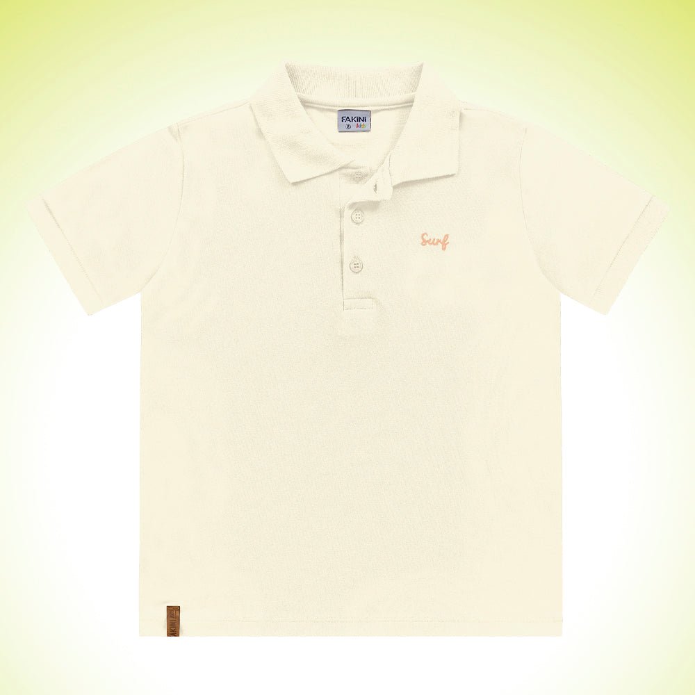 CAMISA MANGA CURTA GOLA POLO EM PIQUET BORDADO SURF MENINO FAKINI - CAMISA MENINO - CAMISETA MENINO - MENINO