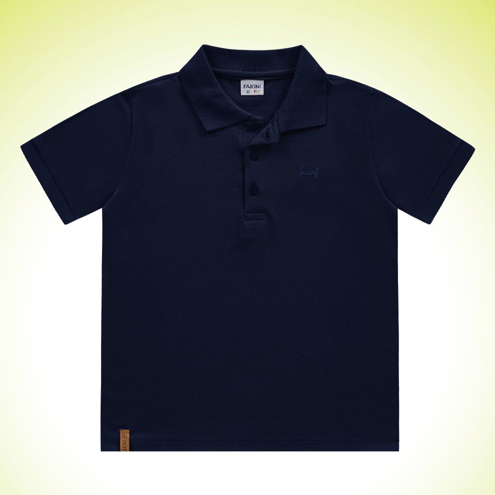 CAMISA MANGA CURTA GOLA POLO EM PIQUET BORDADO SURF MENINO FAKINI - CAMISA MENINO - CAMISETA MENINO - MENINO