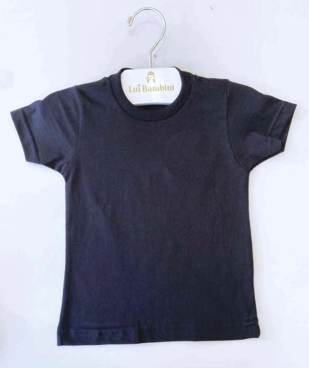 CAMISETA MANGA CURTA GOLA CARECA LISA MENINO LUI BAMBINI - CAMISETA MENINO - cf-cor-preta - MENINO