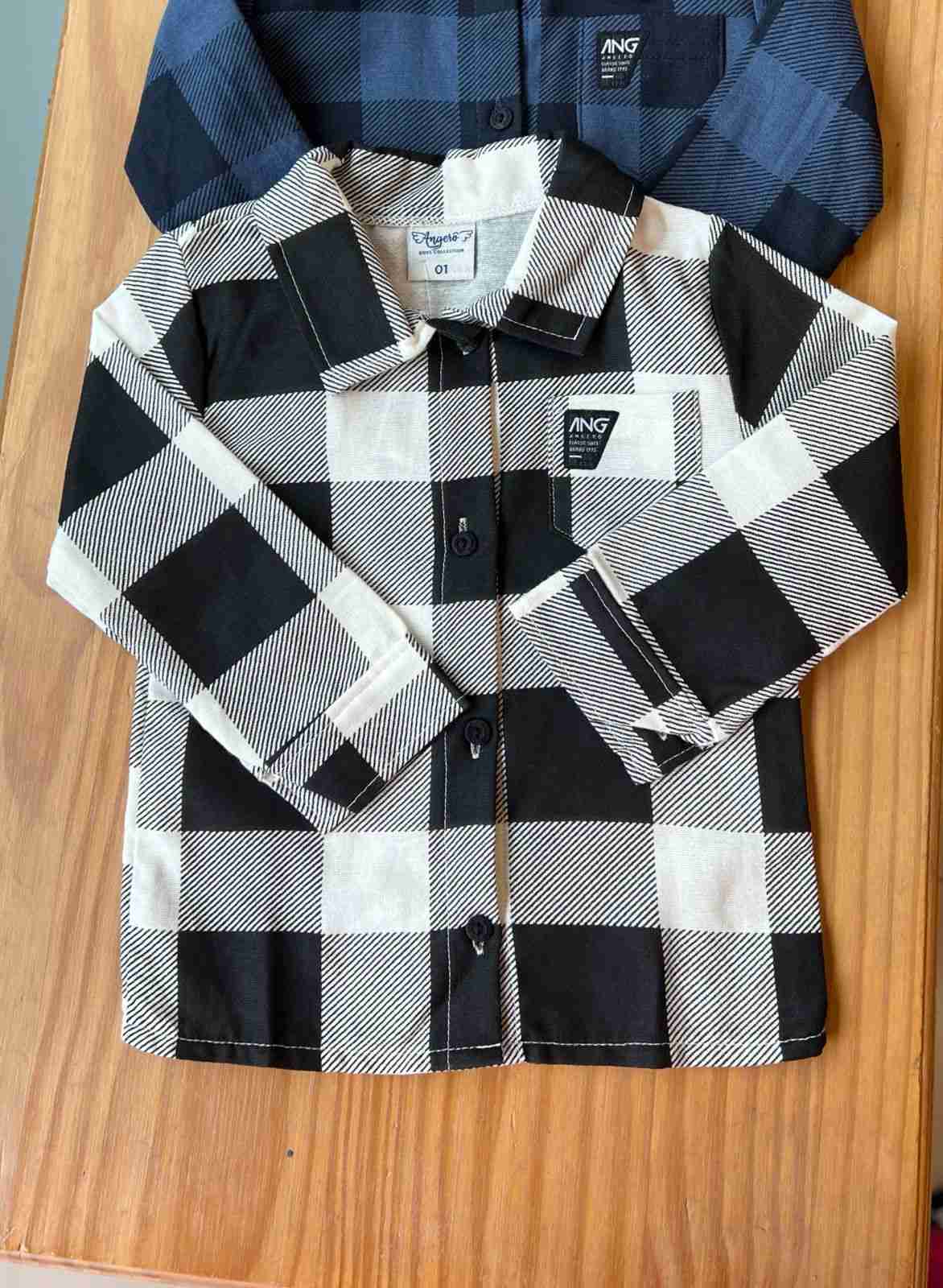 CAMISA MANGA LONGA XADREZ QUADRICULADA COM BOLSO MENINO ANGERÔ