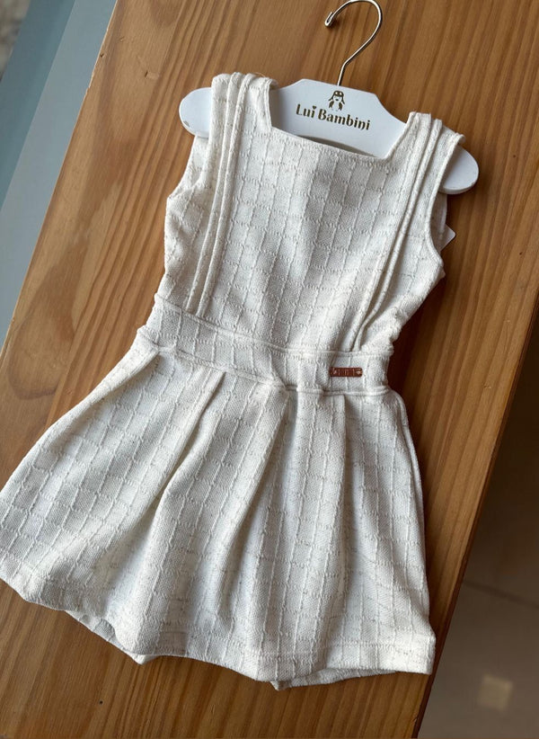 MACAQUINHO VESTIDO REGATA COM PLISSADO PÉROLAS E AMARRAÇÃO NAS COSTAS MENINA KIKI XODO