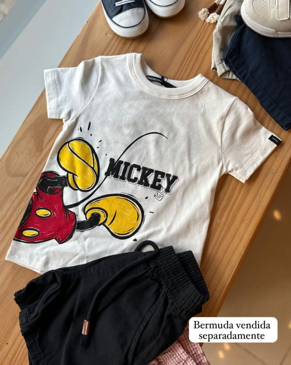 CAMISETA MANGA CURTA GOLA REDONDA MICKEY MOUSE MENINO YOUCCIE
