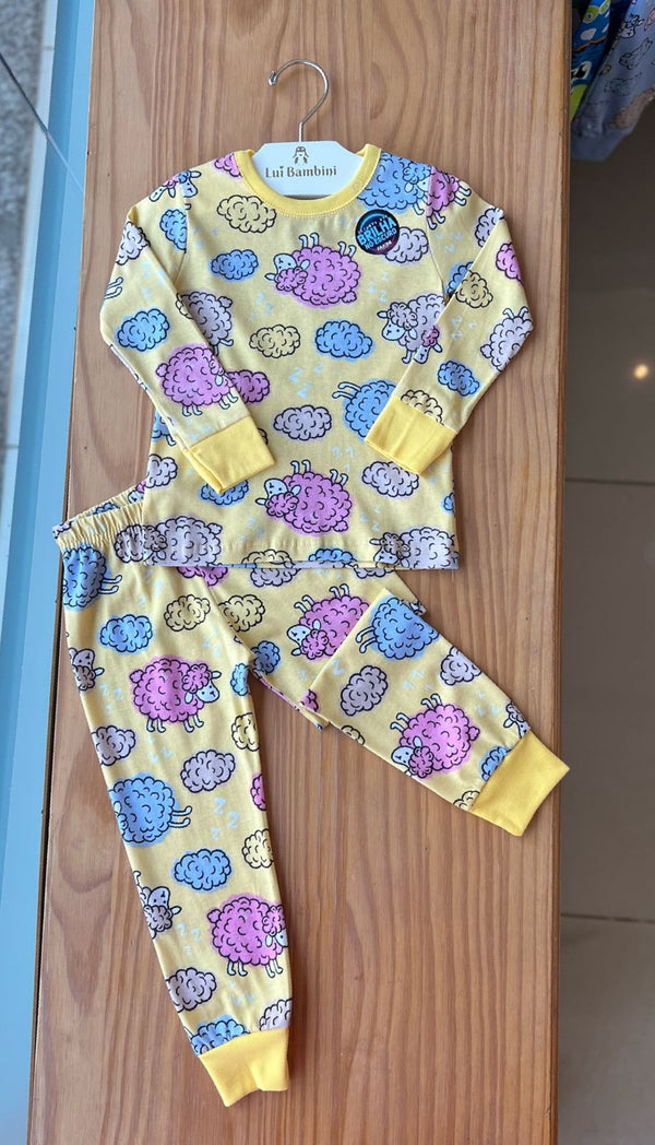 CONJUNTO PIJAMA MANGA LONGA COM CALÇA OVELHINHAS MENINA FAKINI