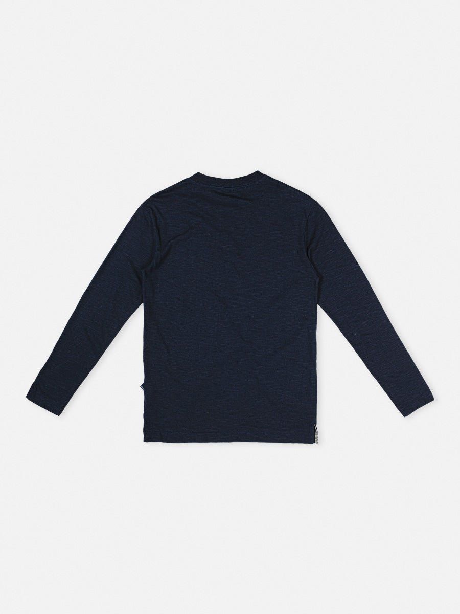 CAMISETA MANGA LONGA COM BOTÕES E BORDADO MENINO YOUCCIE