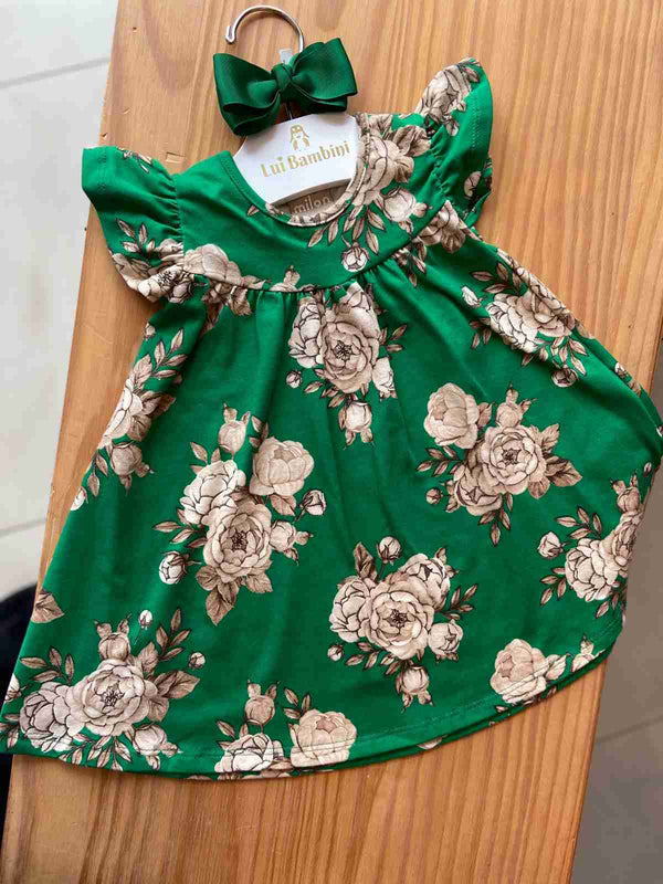 VESTIDO MANGA CURTA FLORAL EM MALHA MENINA MILON