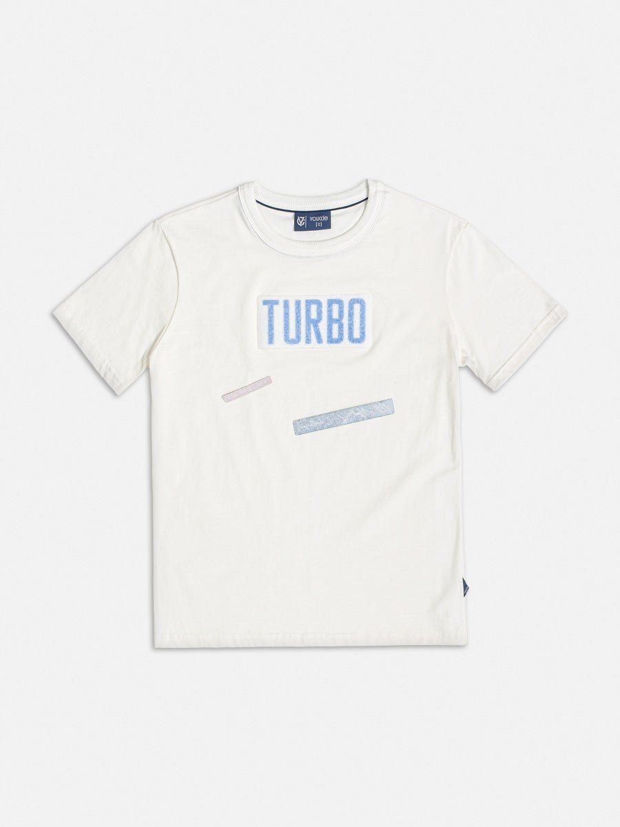 CAMISETA MANGA CURTA ESTAMPA EM VELCRO TURBO MENINO YOUCCIE