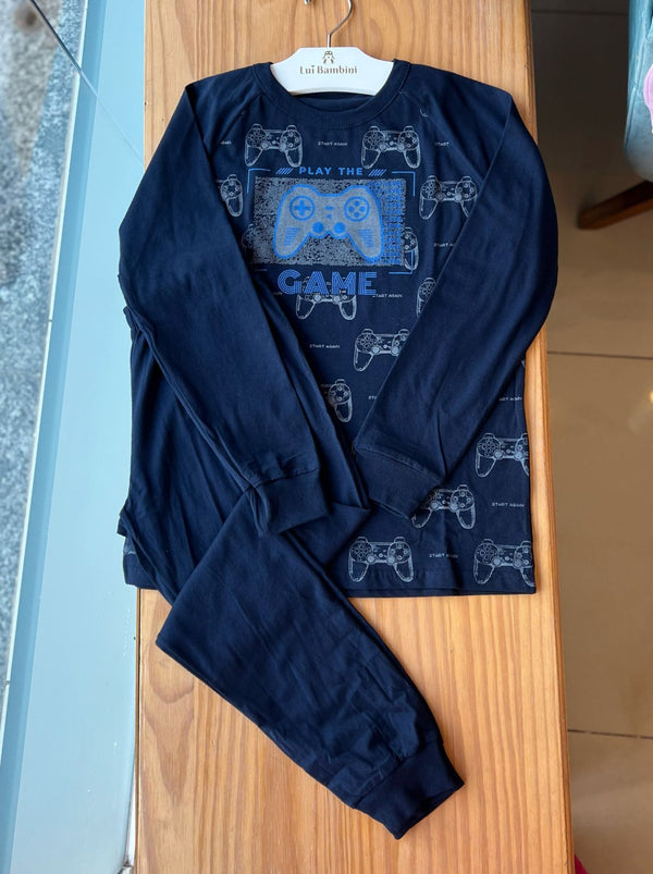 CONJUNTO PIJAMA MANGA LONGA COM CALÇA PLAY THE GAME MENINO PULLA BULLA