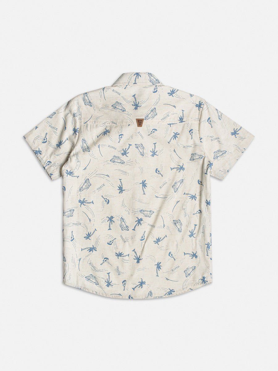CAMISA MANGA CURTA CARROS E COQUEIROS MENINO YOUCCIE