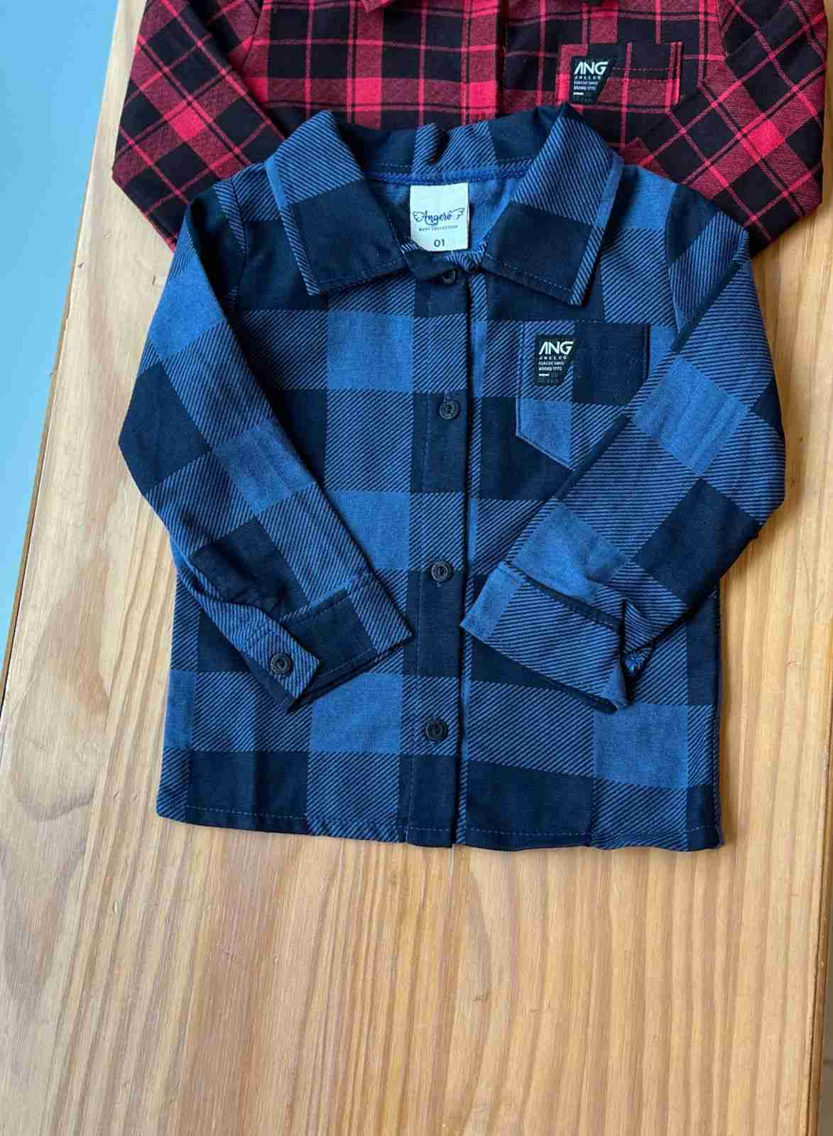 CAMISA MANGA LONGA XADREZ QUADRICULADA COM BOLSO MENINO ANGERÔ