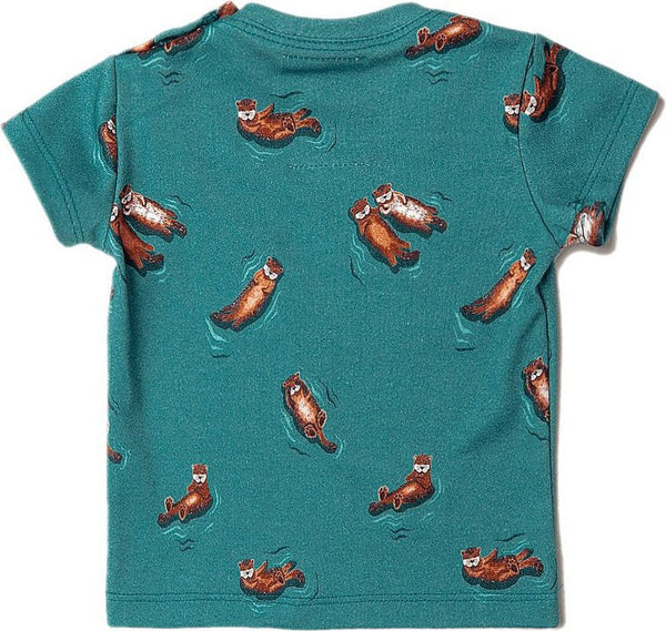 CAMISETA MC LONTRA UNISEX THE MINI FOREST - BLUSA MENINA - CAMISETA MENINO - cf-cor-verde