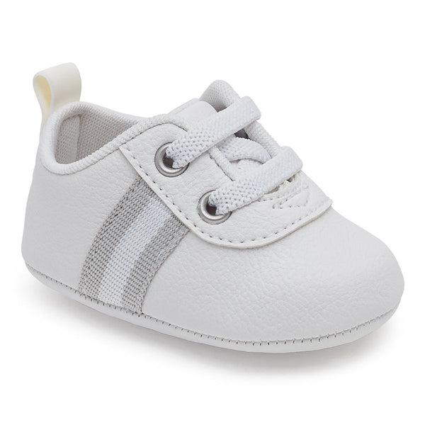 TÊNIS COM CADARÇO ELÁSTICO E FAIXA LATERAL BABY PARA BATIZADO MENINO PIMPOLHO